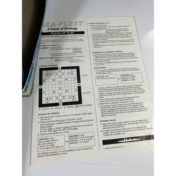 SEA-FLEET Strategy Board Game Vtg 1988 Kolony Industries Naval‎ Warfare Complete - Picture 13 of 13